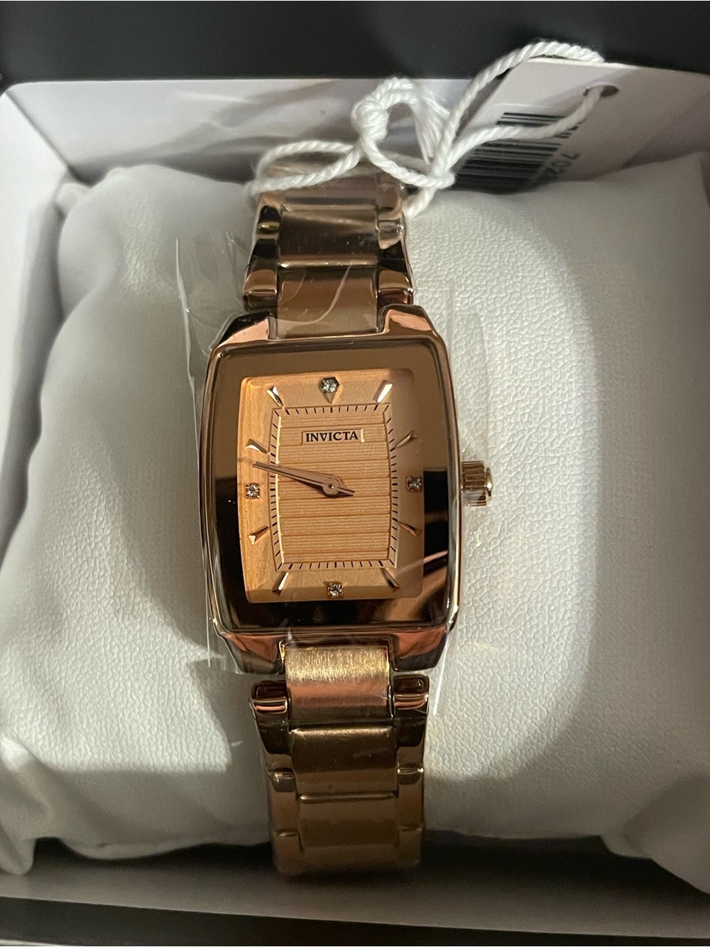 Invicta Rose Gold-Tone Rectangular Bracelet Watch